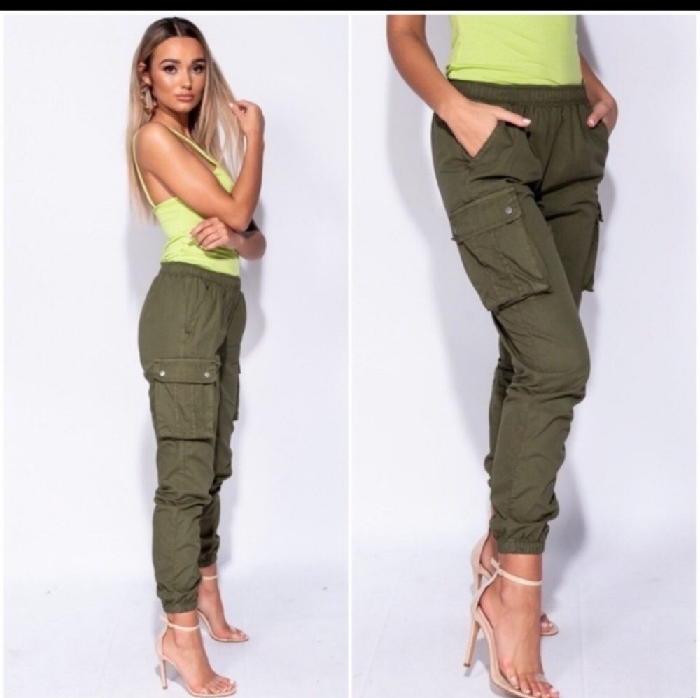 Olive Green Cargo Pants - Picture 3 of 5